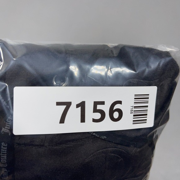 Juicy Couture Black Velour Logo Cropped Hoodie Size Medium Y2K Style - Picture 13 of 13